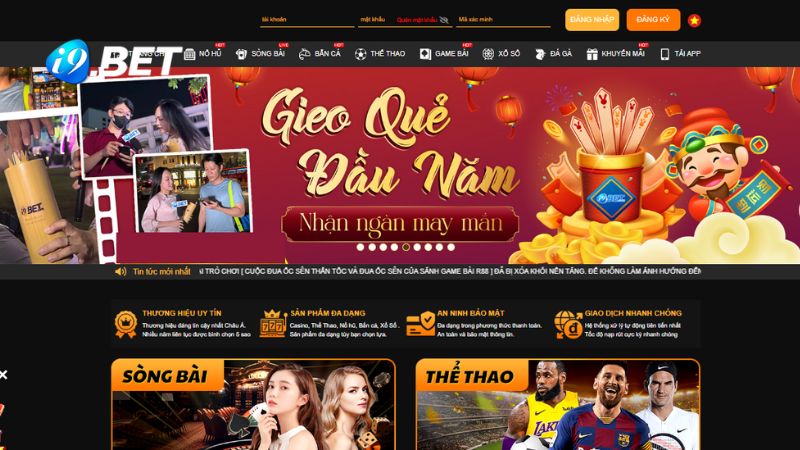 i9BET thật có thiết kế giao diện ấn tượng